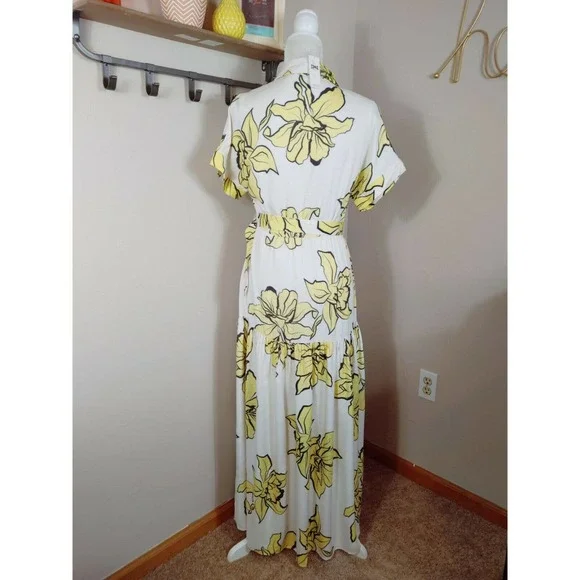 Anthropologie Hutch Saskia Floral Button Down Tiered Maxi Dress $198 Small - Picture 6 of 12